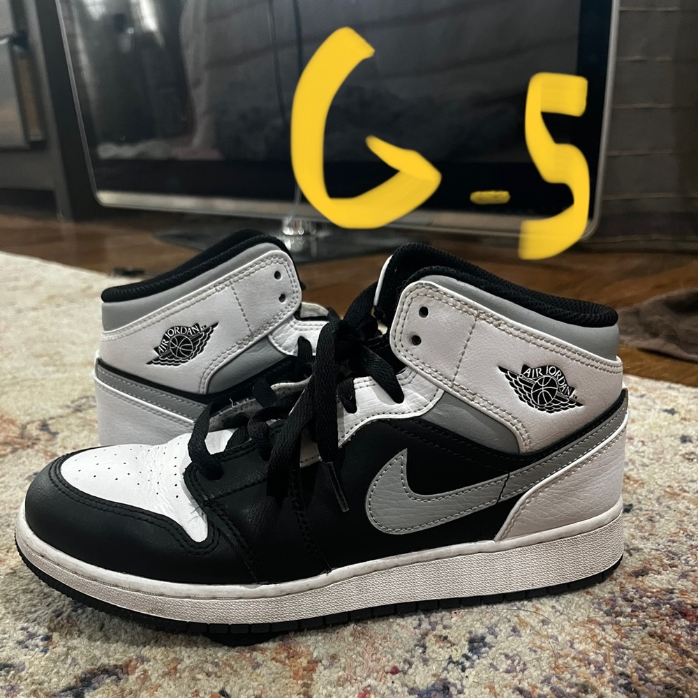 Black white and grey Jordan’s 1